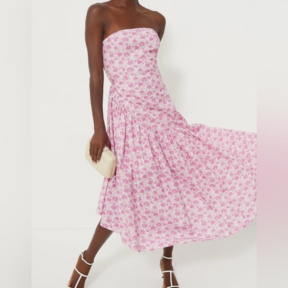HYACINTH HOUSE. Pink and White Floral Ruffle Hem Camellia Dress XXL NWOT